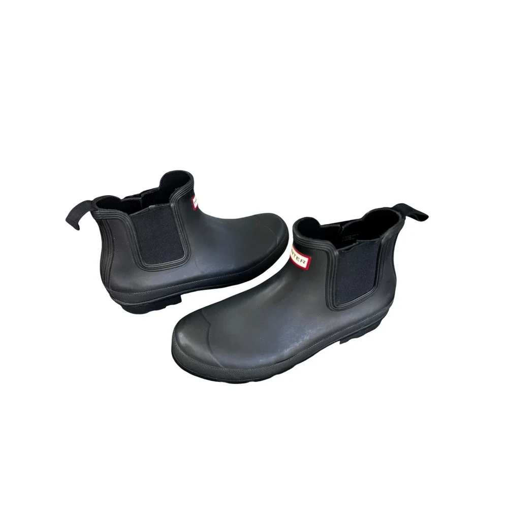 Hunter Original Chelsea Matte Black Waterproof Rain Boot Mens 10 Womens 11.5
